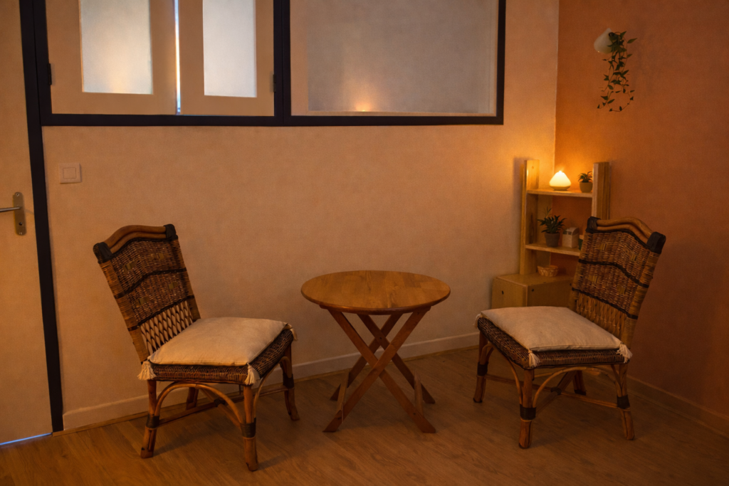 Cabinet de consultation pour entretiens individuels au centre Om Vitae à Vaugneray