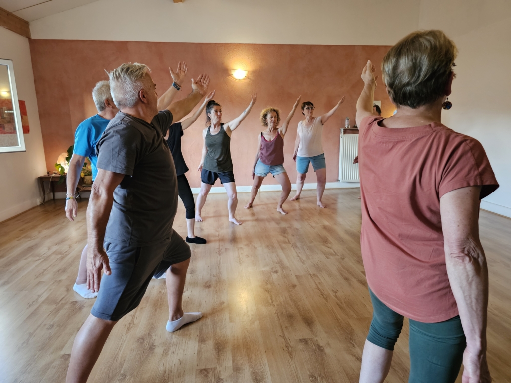 Cours de Qi Gong au Centre Om Vitae à Lyon : mouvements doux, respiration et relaxation pour harmoniser l'énergie du corps.